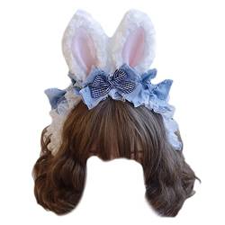 Kaohxzklcn Haarband für Mädchen, plissiert, Spitze mit Stirnband, Blau, für Make-up, Fotografieren, Karneval, Party, Kopfschmuck, Plüsch-Stirnbänder für Frauen zum Waschen des Gesichts, von Kaohxzklcn