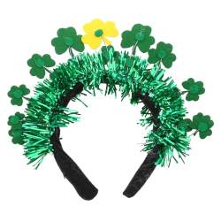 Kaohxzklcn Irisches grünes Stirnband, Mardi GrasHeadband SaintPatrick Day, irisches Kleeblatt, Stirnband, Glitzer, Karnevals-Stirnband, irisches Kleeblatt-Stirnband von Kaohxzklcn