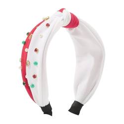 Kaohxzklcn Weihnachts-Stirnbänder mit Schmucksteinen, Perlen, Haarreifen für Weihnachten, Kopfschmuck, Kostümparty, Zubehör, Weihnachts-Stirnbänder für Mädchen von Kaohxzklcn