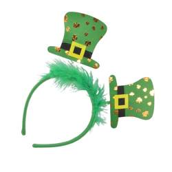 Kleeblatt-Kopf-Bopper, festlicher irischer Hut, Haarschmuck für Patrick's Day, Haarreifen für Damen von Kaohxzklcn