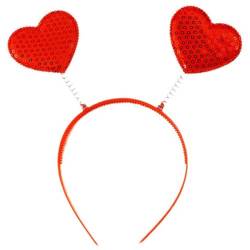 Pailletten-Stirnbänder, Valentinstag-Herz-Kopfbedeckung für Maskeraden, Kopfbedeckung, Valentinstag, Urlaub, Stirnbänder, Haarreifen für Damen von Kaohxzklcn