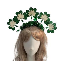Patricks Day Stirnband Kleeblatt Haarreif Festival Kopfschmuck Irischer Nationalfeiertag Geschenk für Paare Pailletten Stirnbänder für Mädchen Pailletten Stirnbänder für Mädchen Grün Pailletten von Kaohxzklcn