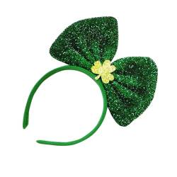 Patricks Day Stirnband für Erwachsene, glänzendes Glitzer-Puder, irische Pailletten, Party, Festival, Haarreif für Teenager, Kopfbedeckung, Pailletten, Stirnbänder für Mädchen, grüne Pailletten, von Kaohxzklcn