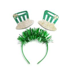 Patricks Day Stirnband für Erwachsene, glänzendes Glitzer-Puder, irische Pailletten, Party, Festival, Haarreif für Teenager, Kopfbedeckung, Pailletten, Stirnbänder für Mädchen, grüne Pailletten, von Kaohxzklcn