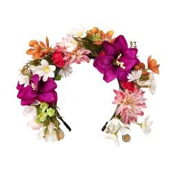 Stilvoller Blumenkranz, ethnische Blumen, Stirnband, Ornament, Kopfschmuck für Festivals und Fotoshootings, Hochzeitshaarkranz von Kaohxzklcn