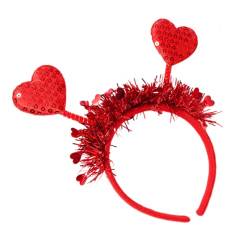 Valentinstag-Stirnband für Damen mit Pailletten, Herz, zarte Stirnbänder, rutschfeste Stirnbänder, süßes Mädchen, Abschlussballzubehör, Glitzer-Haarschmuck für Mädchen, Glitzer-Haarschmuck für Frauen, von Kaohxzklcn