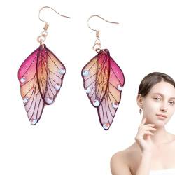 Kapaunn Schmetterlingsflügel Tropfen Ohrringe - Ausgefallene Damen Ohrringe - Lange Schmetterlings-Element-Ohrringe, Damen-Accessoires für Mädchen von Kapaunn