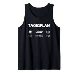 Herren Boot Schiff Kapitän Motorboot Tagesplan T-Shirt Tank Top von Kapitän Schiffe Seemann Schifffahrt Hafen Spruch