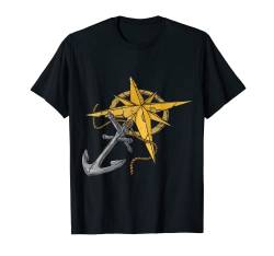 Kompass Anker Segel Sport Segeln T-Shirt von Kapitän Skipper Segelbekleidung für Segel Fans