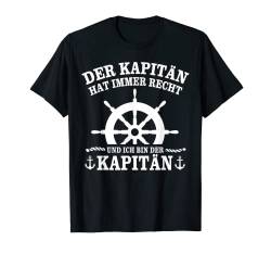 Kapitän Boot Schiff Schiffskapitän Sprüche Kapitän T-Shirt von Kapitänsmütze Kapitaen Sportboot Motorboot Anker