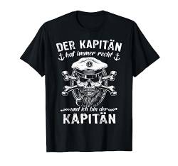 Kapitaen Sprüche Segeln Motorboot Schiffskapitän Kapitän T-Shirt von Kapitänsmütze Sportboot Kapitän Boot Schiff Anker