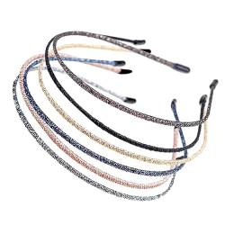 6 Stück glänzende Pailletten Kunststoff Haarreifen Stirnband dünnes dekoratives Tuch von Kapmore