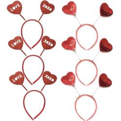 6 x Pailletten-Stirnband: einfaches, süßes Herz-Haarband für Valentinstag von Kapmore