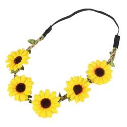 Blumenkopfschmuck, Sonnenblumenkrone, Stirnband, Girlande, realistisch, leicht, Blume von Kapmore