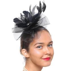 Braut-Tee-Fascinator mit handgefertigtem Netz und Kunstfedern, elegantes, leichtes Stirnband für modische Hochzeiten von Kapmore