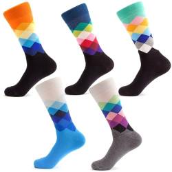 Crew-Socken aus Baumwolle für Herren – modische 5er-Pack, atmungsaktive Sommer-Basketball- und Wandersocken mit rutschfestem, elastischem Komfort, Einheitsgröße, Baumwolle von Kapmore