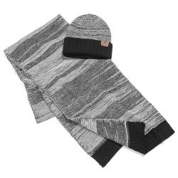 Dehnbarer Strickschal für Paare und Unisex, modische Beanie-Mütze, warm, gerippt, Strickmütze, Uhrenkappen-Set, 1, Polyacrylnitrilfaser von Kapmore