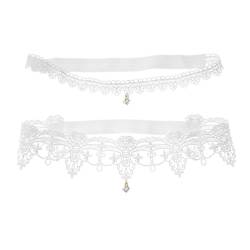 Elegantes Braut-Accessoires – zierliches Strass, verziertes Anhänger-Strumpfband-Set für Frauen und Mädchen, 2 Stück, Einheitsgröße, Polyester von Kapmore