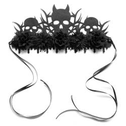 Gothic Filzkrone für Halloween: Vintage Kostüm Tiara, festliche Clubs Nachtclub, Gothic Deko, Einheitsgröße, Filz von Kapmore