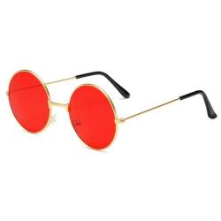 Runde Vintage-Brille: Strand-Sonnenbrille, Metall, dekorativer Rahmen, farbig, leicht, Fahren, Urlaub, Geburtstag, Festival, Einheitsgröße, Metall von Kapmore