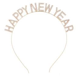Trendiges Haarband aus Legierung und Strass, niedlich, modisch, Party, Haarreif, dünner Buchstabe, dekorativ, cooles Neujahrs-Stirnband von Kapmore