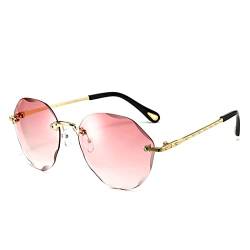 Vintage Metall Sonnenbrille für Damen Sport Sonnenschutz: leichte Retro klassische rahmenlose dekorative Sonnenbrille, Einheitsgröße, Metall von Kapmore