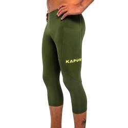 Kapow Meggings 3/4 Eco Performance Kompressionsleggings für Männer – Recycelt, Schweißableitend, UV-Schutz – Ideal für Fitness, Laufen, Outdoor – Mit Handy- & Reißverschlusstasche (Dakar, S) von Kapow Meggings