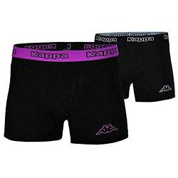 Kappa 4X Logo Boxer Short Herren Boxershorts 4 Stück Schwarz/Lila, Grösse:M von Kappa