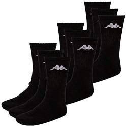 Kappa 9 Paar SONOTU 3 Sportsocken Gr. 35-46 Unisex Tennissocken, Farbe:Black, Socken & Strümpfe:43-46 von Kappa