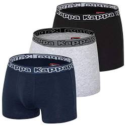 Kappa Herren Boxershorts Zoro 3er Pack 708104 Schwarz/Dunkelblau/Grau S von Kappa