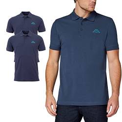 Kappa Herren Polo Shirt VENIST im 2er Pack | Polo-Hemd mit Logodruck| Basic Poloshirts für Männer | Kurzarm Polo für Sport, Freizeit und Büro | M, blau von Kappa