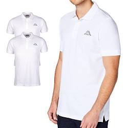 Kappa Herren Polo Shirt VENIST im 2er Pack | Polo-Hemd mit Logodruck| Basic Poloshirts für Männer | Kurzarm Polo für Sport, Freizeit und Büro | XL, weiß von Kappa