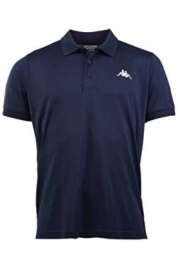 Kappa Herren Polo Shirt in M, Blau I Polyester Polo-Hemd mit aufgesticktem Logo I Basic Poloshirts für Männer I Sportliches Kurzarm Polo für Sport & Freizeit I Regular Fit von Kappa