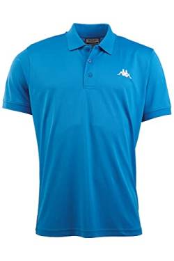 Kappa Herren Polo Shirt in M, Türkis I Polyester Polo-Hemd mit aufgesticktem Logo I Basic Poloshirts für Männer I Sportliches Kurzarm Polo für Sport & Freizeit I Regular Fit von Kappa