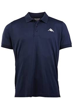 Kappa Herren Polo Shirt in S, Blau I Polyester Polo-Hemd mit aufgesticktem Logo I Basic Poloshirts für Männer I Sportliches Kurzarm Polo für Sport & Freizeit I Regular Fit von Kappa