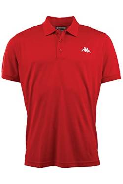 Kappa Herren Polo Shirt in XL, Rot I Polyester Polo-Hemd mit aufgesticktem Logo I Basic Poloshirts für Männer I Sportliches Kurzarm Polo für Sport & Freizeit I Regular Fit von Kappa