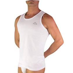 Kappa - Herren-Tanktop K1325, breite Schulter aus Baumwolle, Weiß, Medium von Kappa -