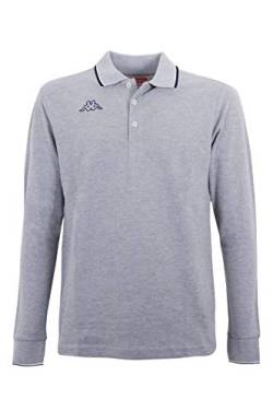 Kappa Polo Herren Langarmshirt aus 100% Piqué-Baumwolle mit 200 g/m², Grau XL von Kappa