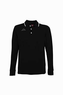 Kappa Polo Herren Langarmshirt aus 100% Piqué-Baumwolle mit 200 g/m², Schwarz, Medium von Kappa