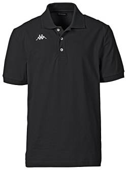 Kappa Poloshirt Kurzarm, sportlich Elegantes Polo für Herren, Polohemd aus 100% Baumwolle, Herrenbekleidung, schwarz, Gr. L von Kappa