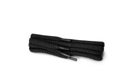 Kaps 1 Paar Hochwertige Runde Schnürsenkel, strapazierfähige Schuhbänder aus 100% Baumwolle (60 cm - 3 bis 4 Ösen / 91 - schwarz) von Kaps