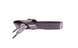 Kaps Satin Schnürsenkel – 1 Paar breite & flache Schuhbänder für z.B. Sneaker & Sportschuhe in Premiumqualität – hochwertige Flachsenkel & Schuhsenkel (120 cm – 6 bis 8 Ösenpaare in Grau) von Kaps