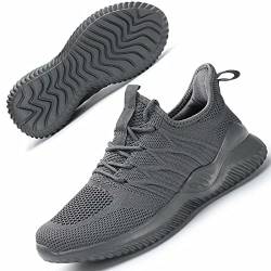 Damen Laufschuhe Athletic Walking Schuhe Leicht Knit Atmungsaktiv Yoga Sneakers Frauen Stilvolle Schuhe, Grau (dunkelgrau), 38 EU von Kapsen