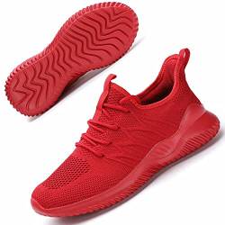 Damen Laufschuhe Athletic Walking Schuhe Leicht Knit Atmungsaktiv Yoga Sneakers Frauen Stilvolle Schuhe, Rot (rot), 43 EU von Kapsen