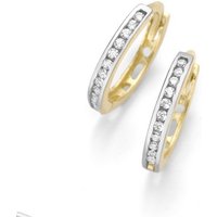 Karat Ohrring-Set 94014440 Ohrringe Klappcreolen Damen 375/- Gelb-Gold Weiss Ø 12 mm von Karat