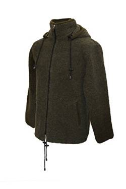 Jacke aus Schafwolle mit Kapuze (as3, alpha, l, regular, regular, Jägergrün, L) von Karbaro.at