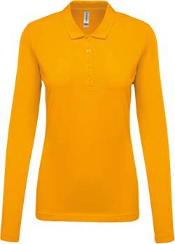 Damen Langarm-Polohemd. Baumwollpiqué - Farbe: Yellow - Größe: M von Kariban