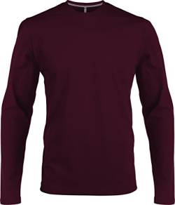 Herren T-Shirt langarm (XXL, wine) von Kariban