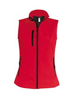 K404 Damen Softshell Bodywarmer Weste wasserdicht atmungsaktiv, Größe:3XL;Farbe:Red von Kariban