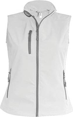 K404 Damen Softshell Bodywarmer Weste wasserdicht atmungsaktiv, Größe:M;Farbe:White von Kariban